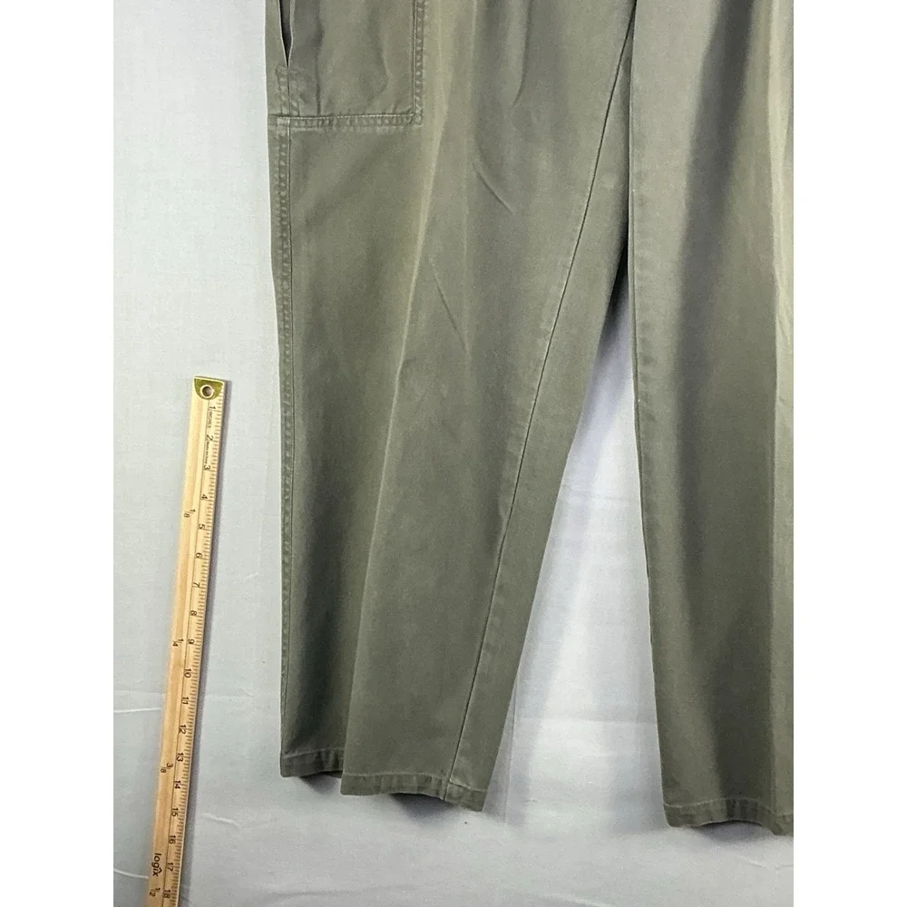 Falls Creek Cargo Pants Men's 36x30 Olive Green Relaxed Fit Cotton Utility